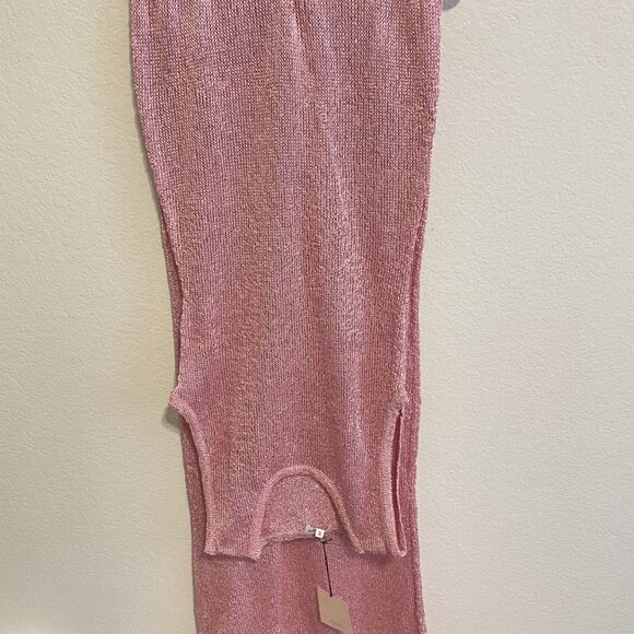 NWT - Superdown Alix Crochet Sequin Maxi Dress - Pink - Size Large - Picture 4 of 5